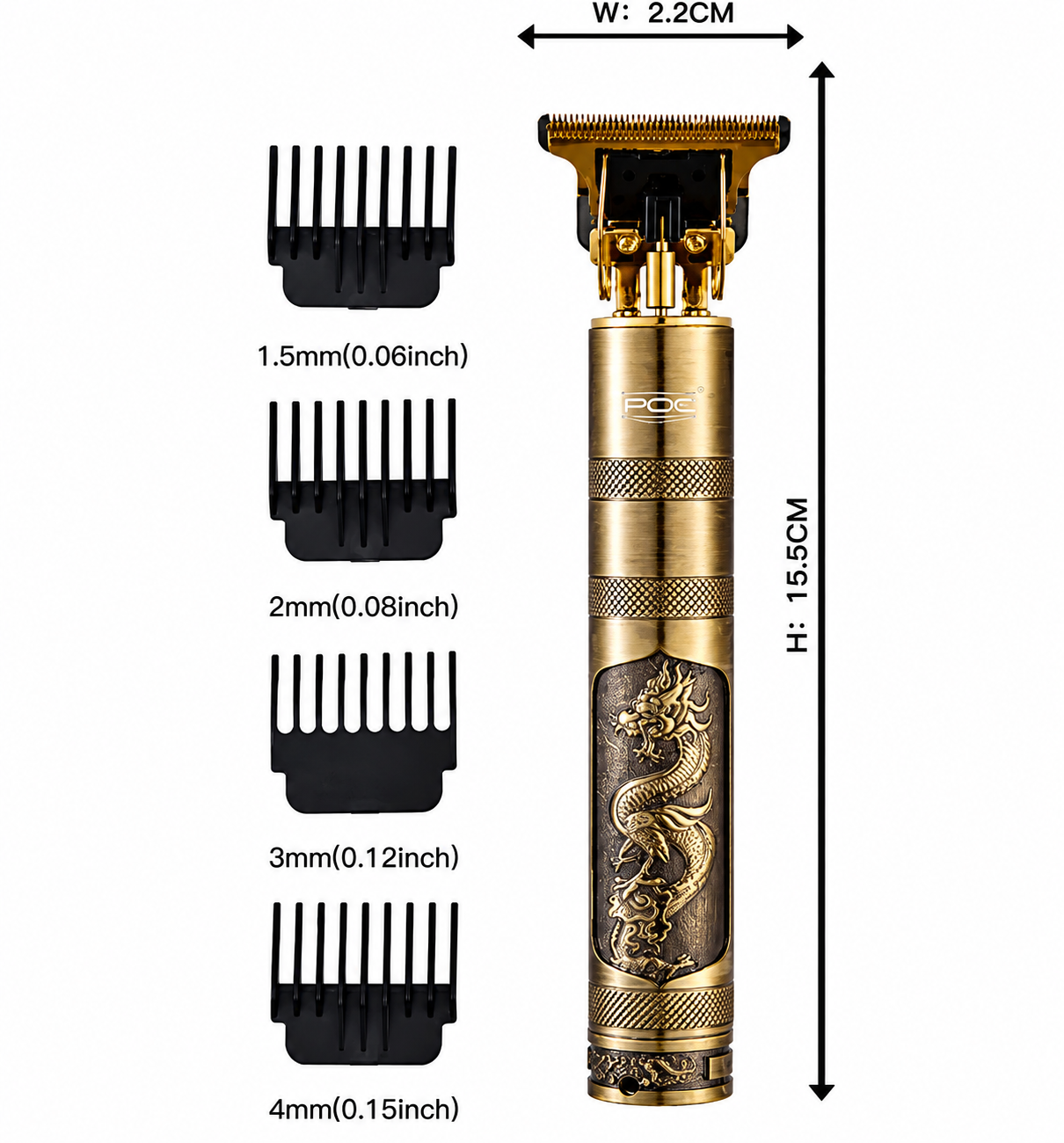 Vintage T9 Hair Trimmer for Men – Cordless USB Rechargeable Professional Hair Clipper with Metal Body