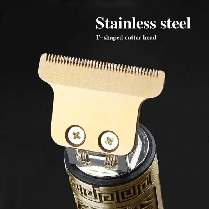 Vintage T9 Hair Trimmer for Men – Cordless USB Rechargeable Professional Hair Clipper with Metal Body